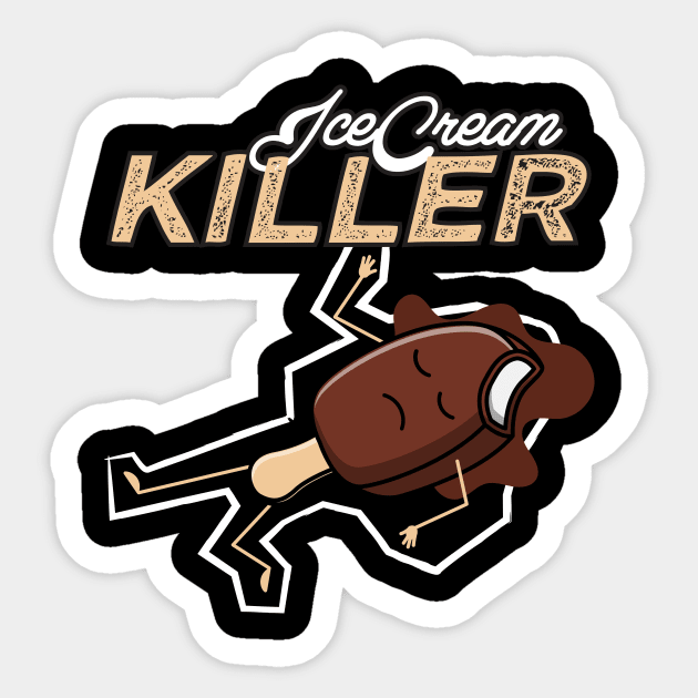 Funny Ice Cream Killer Scene Sticker by All-About-Words